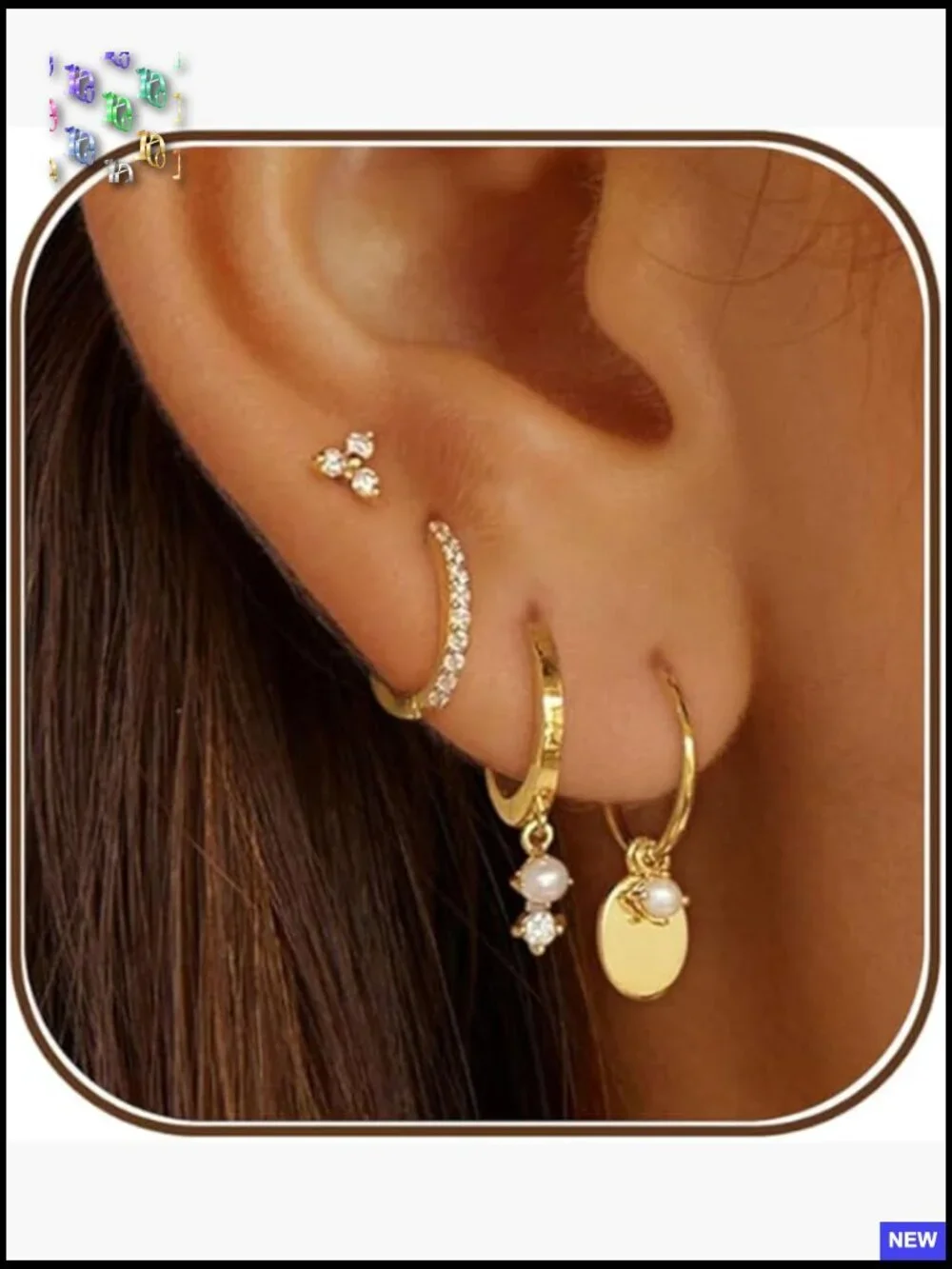 14K Gold Plated Huggie Earrings Stack Set Trendy Dangle Hoop Earrings